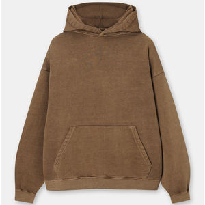 Venta al por mayor de los hombres lavado con ácido sudaderas con capucha de gran tamaño gota hombro sudaderas con capucha vintage de peso pesado streetwear sudaderas con capucha para los hombres - Product Image 5