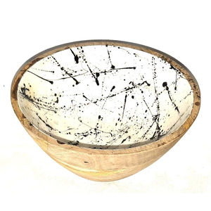 Wooden Material Round Shape <b>Enamel</b> Printed <b>Bowl</b> Serving Dry Fruits salad in Home Accent Decorative <b>Bowl</b> with custom logo - Product Image 1