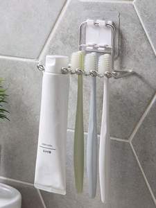 Porte-brosse à dents en acier inoxydable pour la salle de bain familiale avec plusieurs emplacements pour une organisation facile - Product Image 2