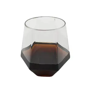 الماس على شكل Stemless الشمبانيا ويسكي أكواب عصير 12oz الذهب تريم السائبة واضح المتاح البلاستيك كؤوس مشروبات البلاستيك