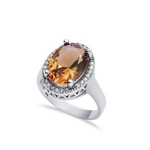 Bague en grappe de sultanite ovale changement de couleur pierre précieuse plaqué rhodium turc en gros bijoux en argent sterling 925 - Product Image 1