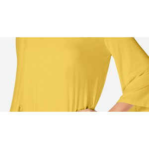 Top Giallo da Donna Thalia Sodi con Maniche a Campana, Collo Alto, Motivo Tinta Unita, in Chiffon di Poliestere Intrecciato, Taglia XL, per Primavera Autunno Stile Y2K - Product Image 3