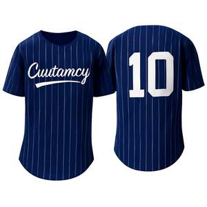 Sudadera de uniforme de béisbol Retro en blanco de talla de EE. UU., camiseta de béisbol personalizada con bordado de malla transpirable con estampado sublimado de calor para hombres - Product Image 4