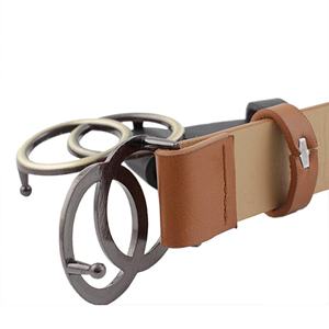 Cinturón de cuero genuino personalizable de alta calidad para mujer, Material de piel de vaca con anillo, hebilla de aleación de Metal, accesorios de moda - Product Image 6