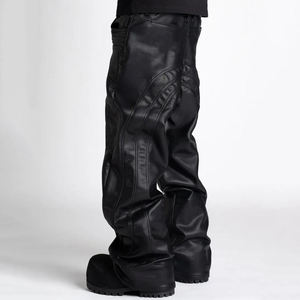 Pantalones de Cuero de Alta Calidad, Estilo Motero, Textura Suave, Costuras Resistentes, Esenciales para un Look Casual y Formal, a la Moda - Product Image 3