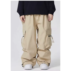 Pantalon cargo multi-poches personnalisé pour hommes et femmes, vêtements de travail et de rue en toile de style décontracté, vente en gros - Product Image 2