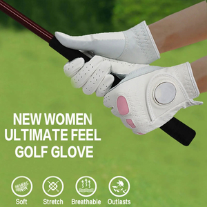 Guantes de golf de cuero Cabretta genuino blanco para diestros de alta calidad para hombres Nuevo diseño para piel de oveja deportiva - Product Image 6
