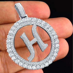 Pendentif Hip Hop glacé en argent sterling 925 pour homme, cadeau à la mode avec bijoux en alliage de diamants - Product Image 2