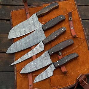 Ensemble de couteaux de barbecue de chef de cuisine faits à la main couteau d'appariement intelligent Boing lame en acier damas traversin palissandre et manche en os - Product Image 2