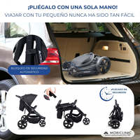 Agnes Mobiclinic Poussette légère à 3 roues pour enfants de 3 ans Roues tout-terrain Harnais à 5 points Poche arrière Poids maximum 22kg