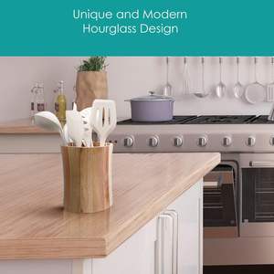 Soporte para utensilios de cocina de bambú, tamaño regular 6" x 5" o grande 7" x 6" (Surtido) - Product Image 6