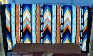 แผ่นรองอานม้าหลากสีแบบตะวันตกพร้อมผ้าห่มขนแกะนิวซีแลนด์ - Product Image 1