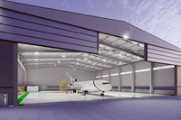 Hangar d'avion préfabriqué en structure acier robuste, atelier d'aviation, hangar de stockage d'avions
