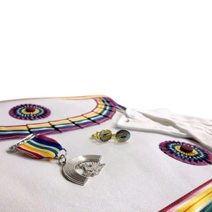 Custom logo embroidered <b>badge</b> with strong stitching and <b>pin</b>, perfect for fashion brands and promotional use - Product Image 5