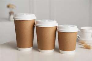 Gobelets en papier kraft jetables imprimés avec logo personnalisé pour café, boisson, thé, impression de logo personnalisé écologique alimentaire vente en gros - Product Image 2