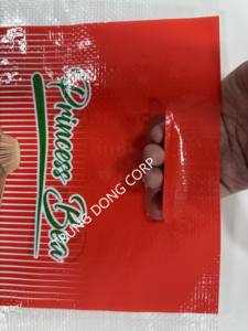 Sacos tejidos PP de Vietnam con laminación de BOPP mate brillante para envasado de arroz de 5kg a 10kg con asa y diseño personalizado - Product Image 3