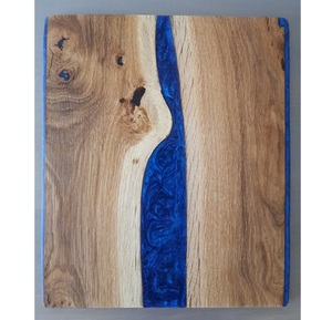 Tabla de cortar de resina azul con esmalte brillante para Hotel Acacia Tabla de cortar de madera con resina verde para el hogar a bajo costo - Product Image 1