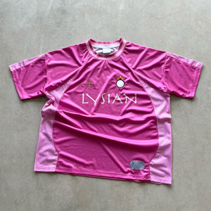 เสื้อผ้าสตรีทแวร์ผู้ชายทรงบ็อกซี่ ไหล่ตก ระบายอากาศได้ดี ป้องกันแบคทีเรีย แห้งเร็ว ไซส์ใหญ่ สไตล์เรโทรอเมริกันฟุตบอล สำหรับฤดูร้อน - Product Image 5