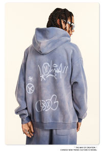 Prix bon marché, sweat-shirts à capuche pour hommes, sweat-shirts surdimensionnés en polyester et coton avec logo personnalisé, sweats à capuche épais et zippés pour hommes - Product Image 5