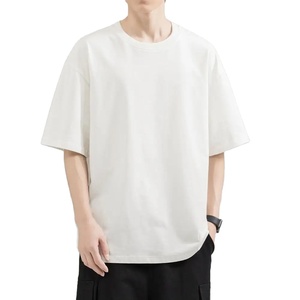 Camiseta blanca de algodón para hombre, camiseta blanca de gran tamaño Retro de Color sólido, camiseta de manga corta a la moda para hombre y mujer de talla grande - Product Image 4