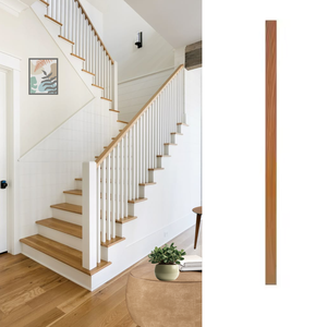 Balaustre de roble rojo macizo personalizado EFS de 48 pulgadas para escaleras con parte superior cuadrada, múltiples opciones de madera, servicio OEM/ODM directo de fábrica - Product Image 6