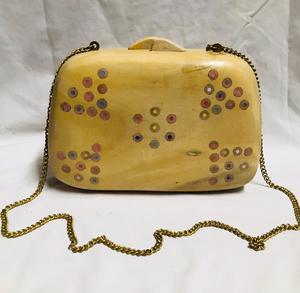 100% Handcrafted Designer Ladies Resin Clutch <b>Bag</b> Satchels <b>Crystal</b> Pattern Satin Lining Chain Strap Flap Closure Comfortable - Product Image 5