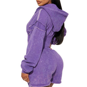 Nuevo estilo, Top corto para mujer, sudaderas con capucha y sudaderas, Top corto, Sudadera con capucha lisa, Color sólido para mujer, informal - Product Image 2