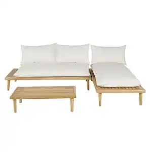 Minimalist Best Patio Living Room Sofa Set Wooden Seating Set Furniture Living Room Furniture Leisure Furniture Wholesale