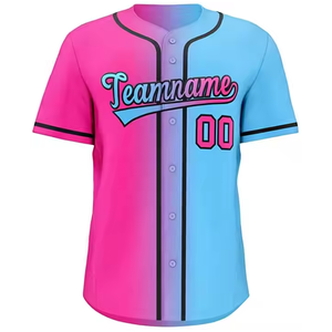 Conjunto de camiseta de béisbol de dos tonos sublimada personalizada camisa transpirable con botones ropa deportiva de talla grande técnica impresa - Product Image 5