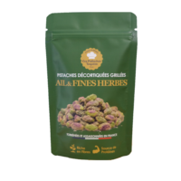 Pistaches artisanales françaises séchées, grillées, décortiquées, aromatisées à l'ail et aux herbes, 100% naturelles, de haute qualité, 2,82 oz (80g), sans palmier