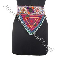 Ceinture Vintage Danse du Ventre Perle Afghani Ceinture Traditionnelle Kuchi Tribal BB091A Vieux Banjara Réel Vintage À La Main Ceintures Perlées