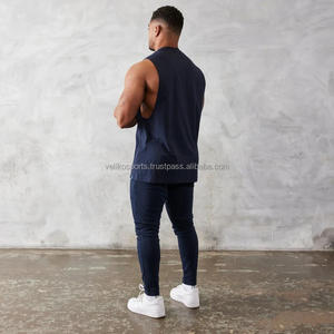 100% algodón transpirable de talla grande para hombre, ropa de gimnasio, camisetas sin mangas y ropa deportiva, chaleco con tirantes fabricado en Pakistán - Product Image 3