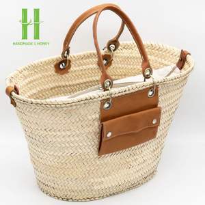 Best Seller Seagrass <b>Handbag</b> With Handle Leather Straw <b>for</b> Women Holiday the Beach OEM Acceptable Custom Logo in Vietnam Wholesa - Product Image 1
