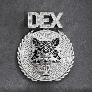 Iced Out Rond Lettre Motif DEX 250 Moissanite Pendentif Personnalisé Hip Hop 925 Argent Haute Qualité Mâle Roi Pendentifs Fine Jewelry - Product Image 1