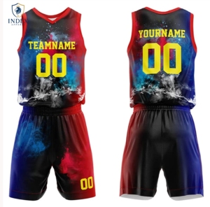 INDEX APPAREL Conjunto de Camiseta y Pantalones Cortos de Baloncesto Sublimados Personalizados, Cuello en V, Sin Mangas, Absorbe la Humedad, Uniforme de Equipo Unisex para Adultos - Product Image 1