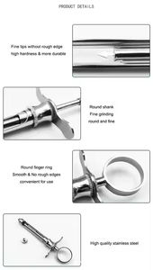 Jeringa Dental Manual Premium de Acero Inoxidable Autoaspirante de 1.8cc, Instrumento Dental de Alta Calidad con Certificación CE y Agarre Ergonómico - Product Image 4