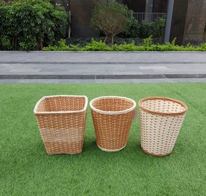 Bandeja de núcleo de ratán redonda y rectangular hecha a mano ecológica, cubo de basura, accesorios de cocina hechos en Vietnam - Product Image 6