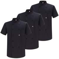 MISEMIYA Veste de chef pour homme, lot de 3 unités, manches courtes, modèle Ref8421, fabriqué au Sri Lanka
