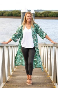 Pur coton fait à la main Kantha Stitch Robe femmes taille libre Kimono bain et maillot de bain nuit et robe de chambre - Product Image 2