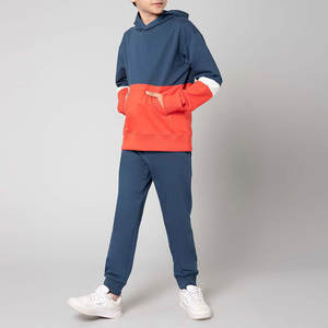 Chándal para niños Combo de sudadera con capucha de dos piezas con tela transpirable y comodidad elástica Conjunto deportivo cálido y acogedor - Product Image 2