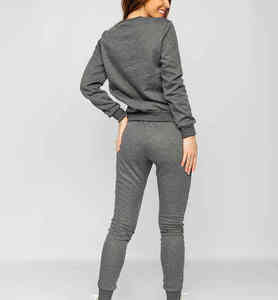 100% coton à la mode dernières femmes survêtement hiver poids lourd survêtements goutte épaule personnalisée grande taille survêtement - Product Image 4