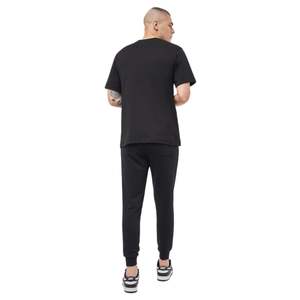 Pantalon de survêtement conique Focus noir pour hommes coupe ajustée 80% coton cordon de serrage taille élégant Gym Streetwear côtelé cheville Joggers - Product Image 4