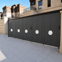 Porte coulissante électrique en alliage d'aluminium, design moderne, résistante à l'eau, pour cour, villa, double porte, extérieur, jardin, allée