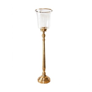 Candelabro de metal con cristal para luz de té Candelabro elegante y farol para decoración de bodas y eventos - Product Image 6
