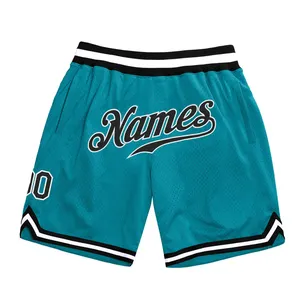 Shorts esportivos curtos de praia em branco para homens, shorts de basquete personalizados de verão verde escuro para homens