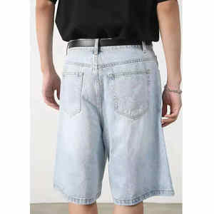 New Design 100% Cotton Summer Denim <b>Shorts</b> for <b>Men</b> Street Style Heavyweight <b>Cargo</b> Denim <b>Shorts</b> for <b>Men</b> - Product Image 4