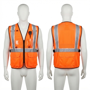 Chaleco de Seguridad de Alta Visibilidad, 120 GSM, Tejido de Malla Transpirable, Franjas Reflectantes Naranjas, Impresión Digital, Logotipo Personalizado, CE - Product Image 5