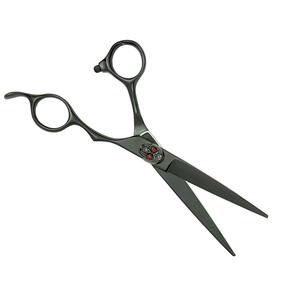 Tijeras de peluquería con estilo profesional, tijeras de corte de pelo con tornillo ajustable de alta calidad, acero inoxidable, negro recto - Product Image 2