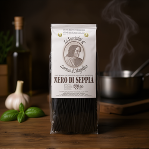 Linguine al Nero di Seppia Lorenzo Il Magnifico G250X89120 Pasta Artigianale di Grano Duro Sacchetto da 250g - Product Image 3