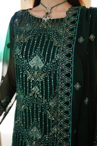 ชุดเดรสผ้าชีฟองของผู้หญิงชุดเดรสปาร์ตี้ล่าสุดสไตล์ปากีสถานสำหรับงานเทศกาล - Product Image 6